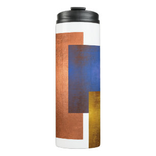 Bouteilles Isothermes Tumbler Thermique Marron Bleu Or Art Moderne