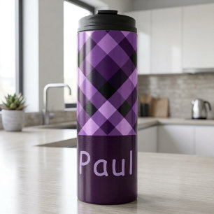 Bouteilles Isothermes Tumbler Thermique Monogramme Carreaux Moderne Viol