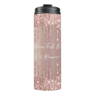 Bouteilles Isothermes Tumbler Thermique Pailleté Or Rose Cadeau Texte Pe
