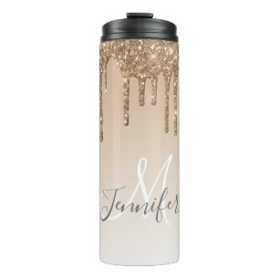 Bouteilles Isothermes Tumbler Thermique Paillettes Marron Coulantes