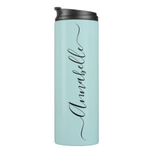 Bouteilles Isothermes Tumbler Thermique Personnalisé Nom Aqua Vert Menth