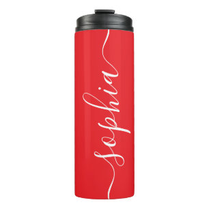 Bouteilles Isothermes Tumbler Thermique Personnalisé Nom Écriture Blanch