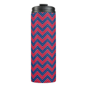 Bouteilles Isothermes Tumbler Thermique Zig-Zag Rouge, Blanc & Bleu
