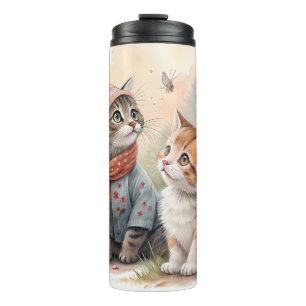 Bouteilles Isothermes Tumblers Thermiques - Chatons dans un Jardin d'Aut