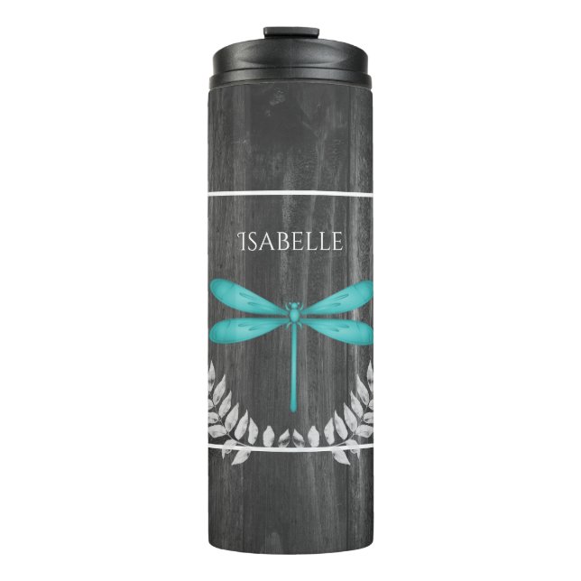 Bouteilles Isothermes Turquoise Dragonfly Rustic Personnalisé Tumbler th (Devant)