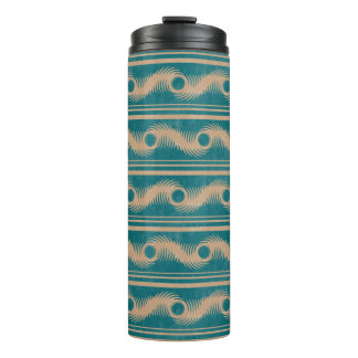 Bouteilles Isothermes Turquoise et Caramel Spiral Motif géométrique rayo