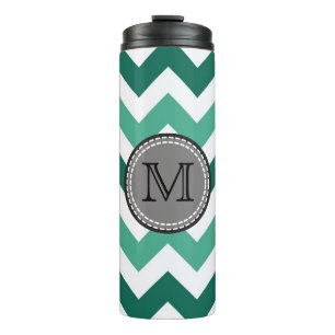 Bouteilles Isothermes Turquoise et Mint Chevron Zigzag Monogram