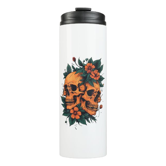 Bouteilles Isothermes Twin Skulls Floral Gothic (Devant)
