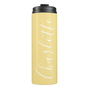 Bouteilles Isothermes Typographie Chic Script Nom Personnalisé Jaune