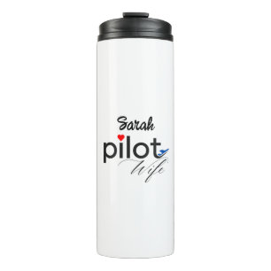 Bouteilles Isothermes Typographie de la femme pilote et avion Simple, mi