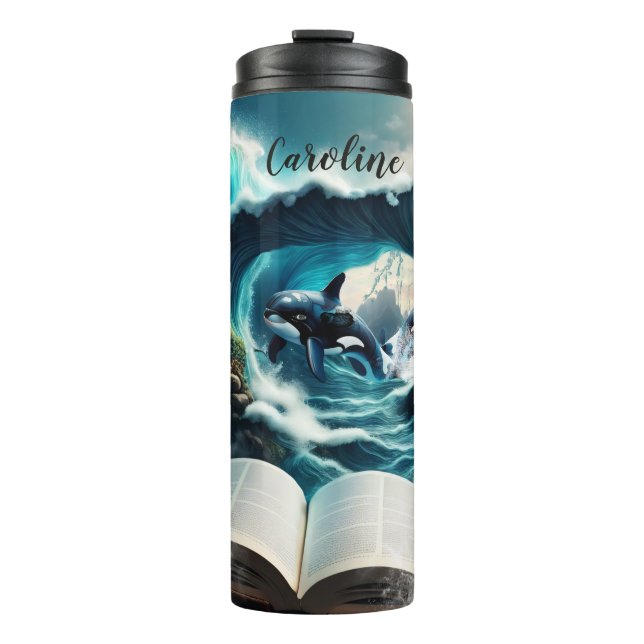 Bouteilles Isothermes Un bain à vapeur Orca dans la vague. (Devant)