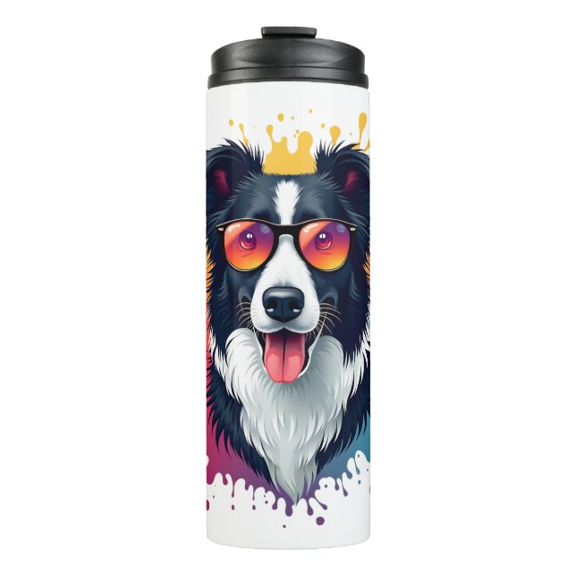 Bouteilles Isothermes Un chien mignon Border Collie [RB#10009]  (Devant)
