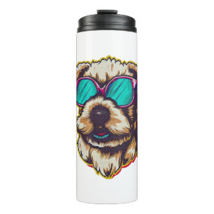 BOUTEILLES ISOTHERMES UN DORABLE D O G AVEC DES LUNETTES SOLEIL