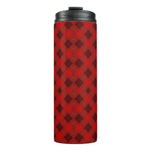 Bouteilles Isothermes Un grand mug de voyage avec un motif carreau rouge
