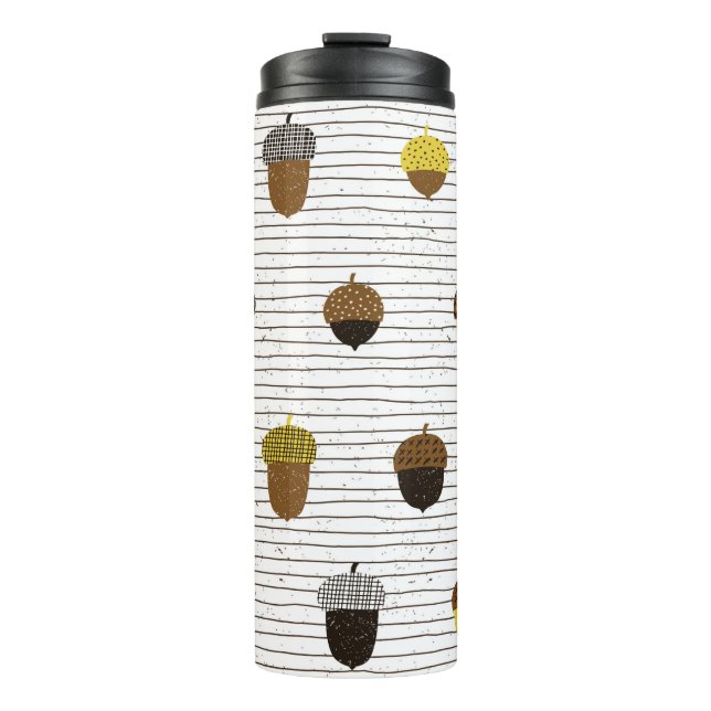 Bouteilles Isothermes Un motif sans soudure. Décor de surface d'automne. (Devant)
