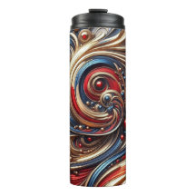 Un type -Thermal Red Blue Gold Tumbler