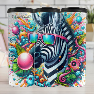 Bouteilles Isothermes Un Zèbre Cool Portant Des Lunettes De Soleil Color