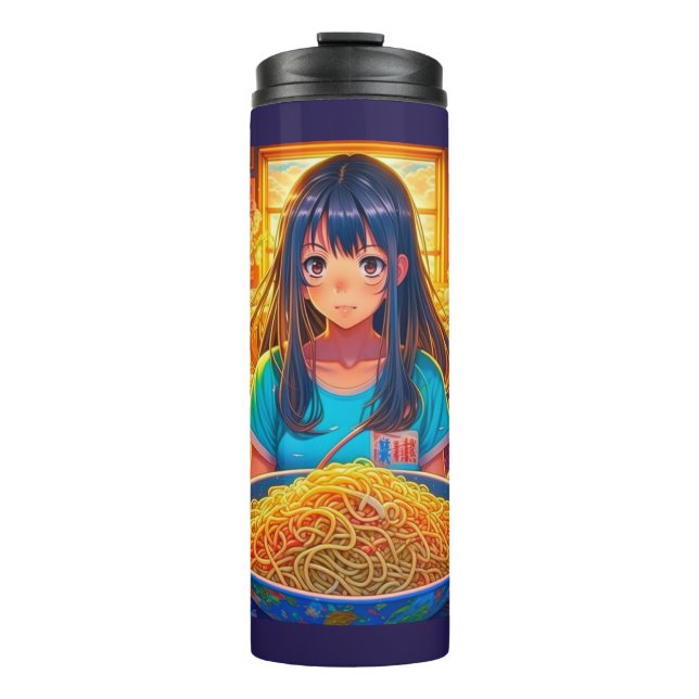 Bouteilles Isothermes Une fille et son anime de ramen (Devant)