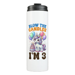 Bouteilles Isothermes Unicorn Enfants 3ème anniversaire fête garçon 3 an
