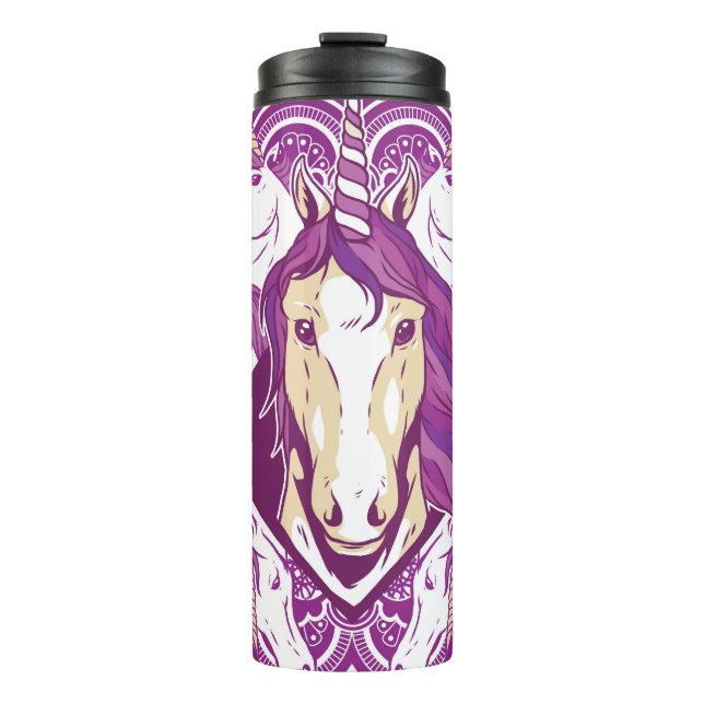 Bouteilles Isothermes Unicorne pourpre Mandala (Devant)