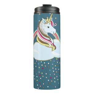 Bouteilles Isothermes Unicorne vintage : Illustration des nuages arc-en-