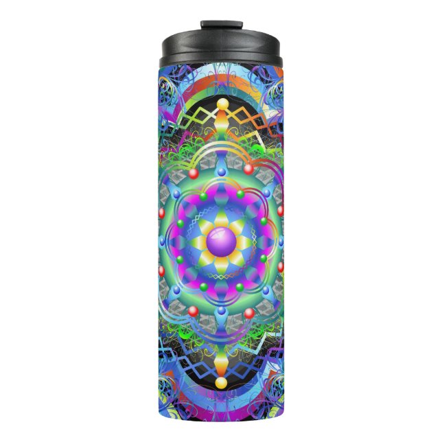 Bouteilles Isothermes Univers Mandala Couleurs Psychédéliques (Devant)