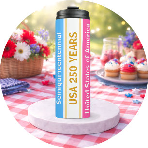 Bouteilles Isothermes USA 250 Ans Semiquincentennial Rayures Patriotique
