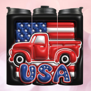 Bouteilles Isothermes USA America trucj 3d Effet gonflé Tumbler