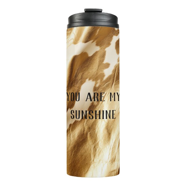 Bouteilles Isothermes Vachette blanche à crème blanche Western Gold (Devant)