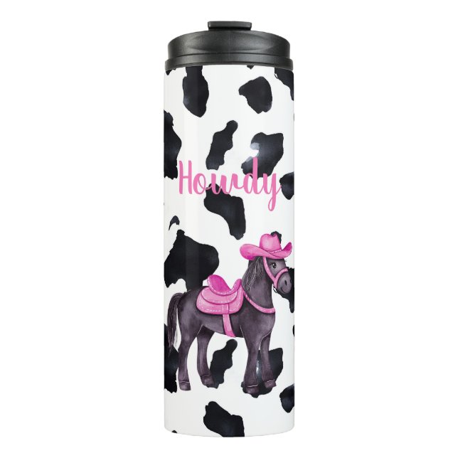 Bouteilles Isothermes Vachette Rose Howdy Cheval (Devant)