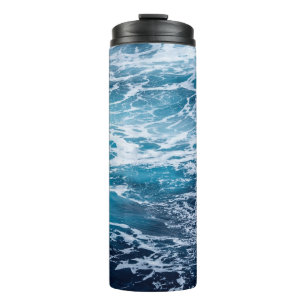 Bouteilles Isothermes Vagues Bleu Océan Été Plage