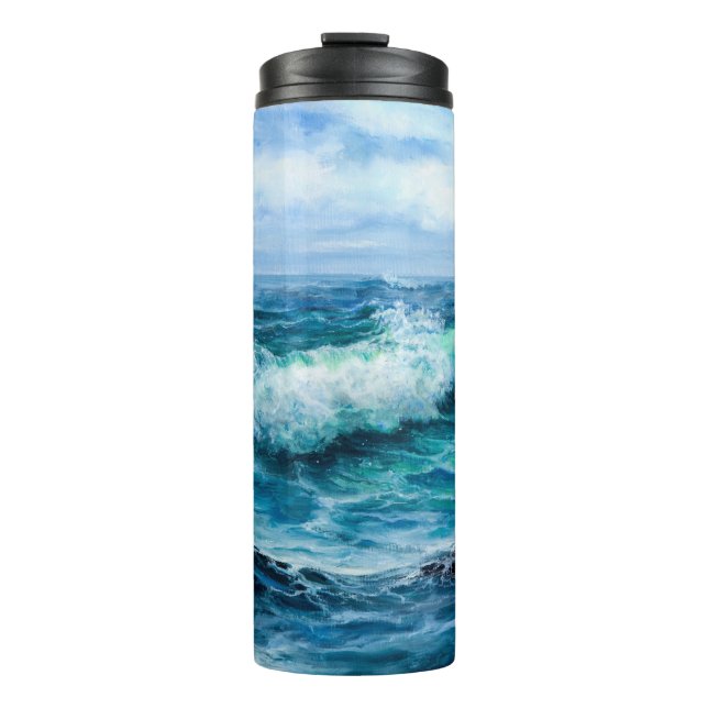 Bouteilles Isothermes Vagues dans l'océan. Impressionnisme moderne, mode (Devant)