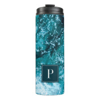 Vagues de mer turquoise avec monogramme personnali