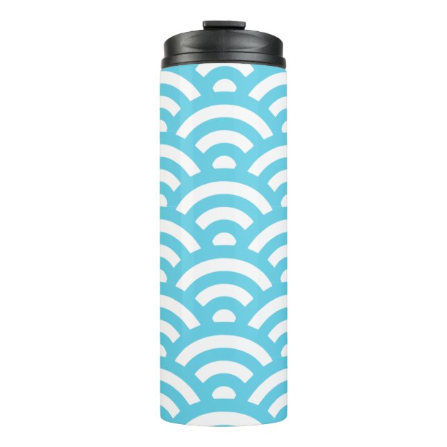 Bouteilles Isothermes Vagues texture bleu marine (Devant)