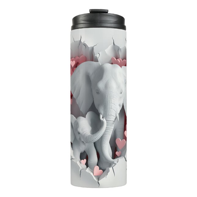 Bouteilles Isothermes Valentine 3D Maman & Baby Elephants Tumbler Wrap (Devant)