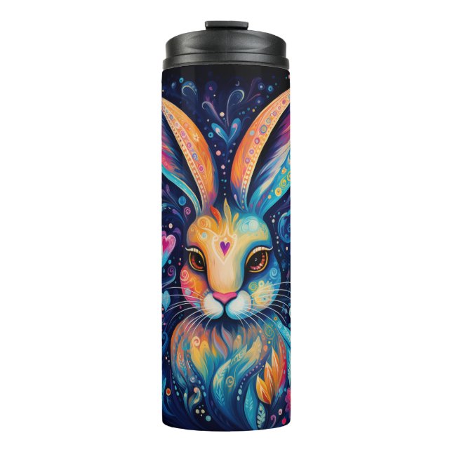 Bouteilles Isothermes Valentine Dream Hearts : Rainbow Doodle Bunny (Devant)