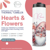 Valentine's Day Gnome Thermal Tumbler