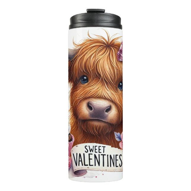 Bouteilles Isothermes Valentines Day Sweet Highland Cow Thermal Tumbler (Devant)