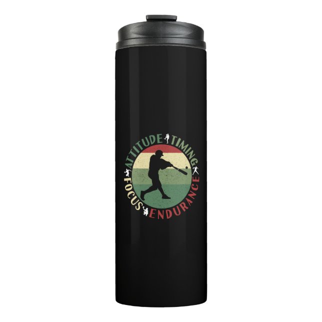 Bouteilles Isothermes Valeurs d'équipe de baseball motivationnelles (Devant)