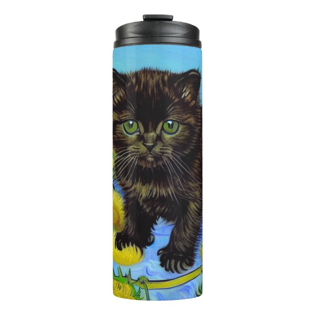 Bouteilles Isothermes Van Gogh Style Chat avec tournesol (Devant)