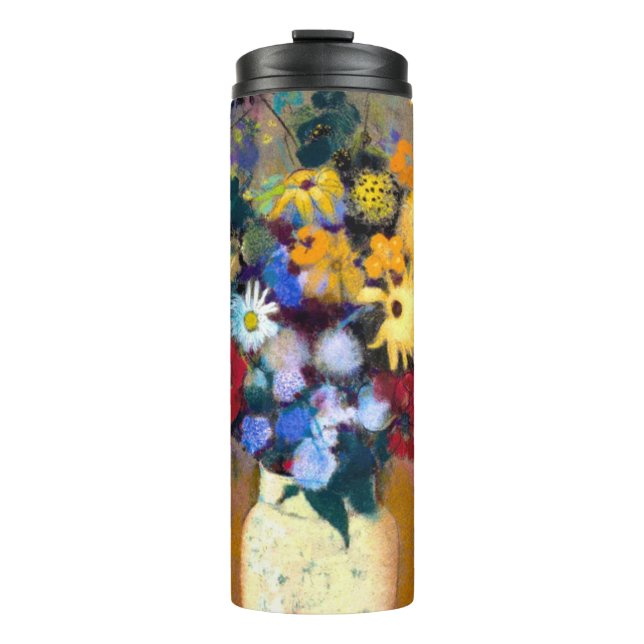 Bouteilles Isothermes Vase blanc avec fleurs Odilon Redon (Devant)