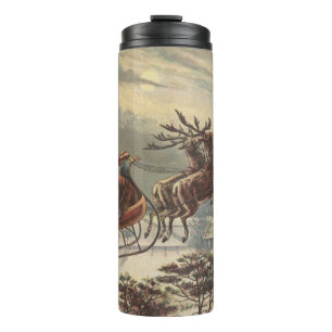 Bouteilles Isothermes Veille de Noël vintage Santa Claus victorien traîn