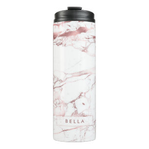 Bouteilles Isothermes VEINES ROSÉES ET DORÉES FAUX MARBRE BLANC PixDezin