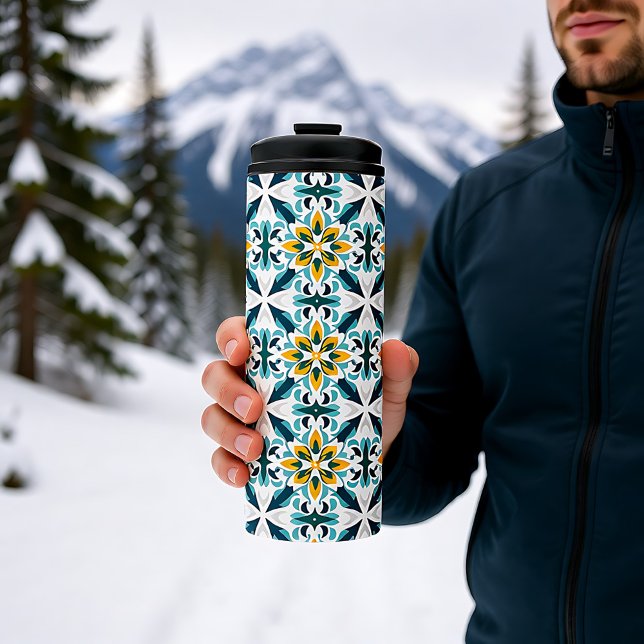 Bouteilles Isothermes 💛 💚 VerdeSol Azulejo Harmonie (VerdeSol Azulejo Harmony Thermal Tumbler)