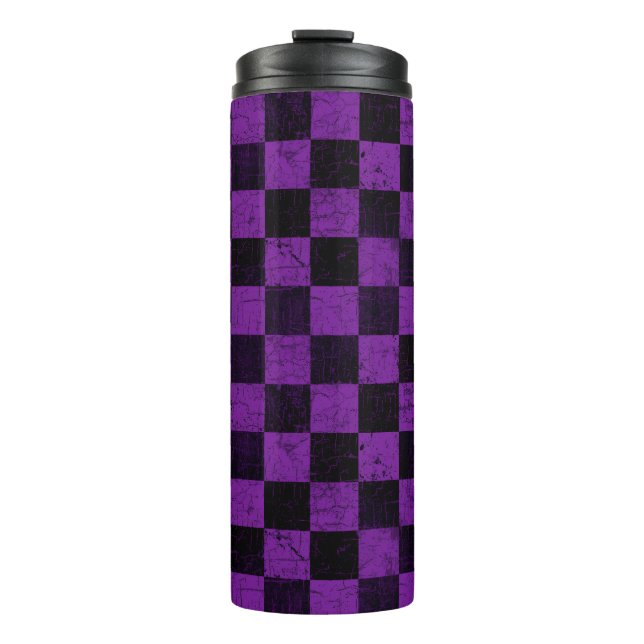 Bouteilles Isothermes Vérifications rustiques, violet et noir (Devant)