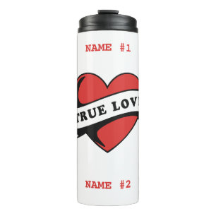 Bouteilles Isothermes Véritable amour Tatouage Coeur Design romantique