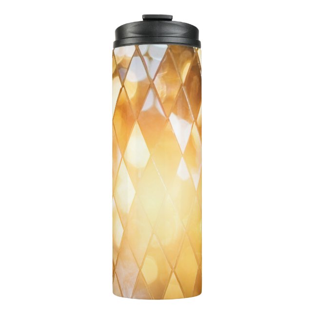 Bouteilles Isothermes Verre en mosaïque dorée brillante (Devant)