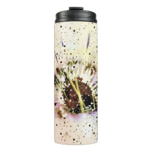 Bouteilles Isothermes Verre tumbler thermique à motif de marguerite