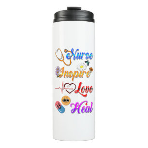 Bouteilles Isothermes Verres de infirmière Inspirer Amour Guérir Méd Thé