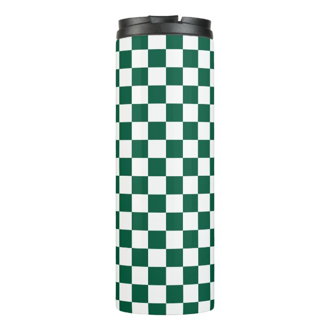 Bouteilles Isothermes Vert chasseresse et carreaux blancs (Dos)